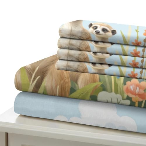 Parure de lit suricates super douce impression 3D haute définition microfibre premium
