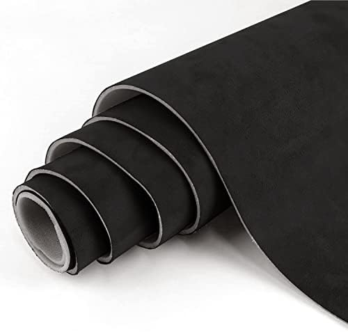 Halero 55“ × 60“ Black Car Suede Headliner Fabric with Foam Backing Material 1/9" 3mm Automotive Upholstery Liner for DIY Home Car Roof Trim Interior Replacement
