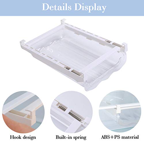 Fridge Egg Holder, Pull Out Refrigerator Drawer Organizers Fridge Shelf Holder Storage Box Adjustable Snap On Refrigerator Egg Storage Box Container Eggs Tray For 18 Eggs Under 0.6" (1 Pcs) #TOP4
