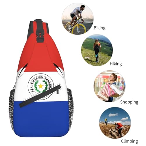 Mochila bandolera unisex con diseño bandera Paraguay miniatura 6
