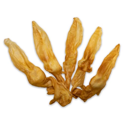 FUTTERMICHEL Kaninchenohren ohne Fell für Hunde - 100% Naturprodukt - Fettarmer Kausnack - hypoallergen getreidefrei ohne Zusätze - mild & schonend getrocknet - Hasenohren 500g