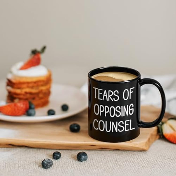 Maustic Lawyer Gifts for Men Women, Law School Students Attorney Paralegal Future Lawyer Gifts, Tears of Opposing Counsel Mug, 11 Oz Black