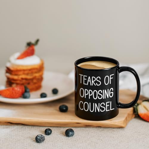 Maustic Lawyer Gifts for Men Women, Law School Students Attorney Paralegal Future Lawyer Gifts, Tears of Opposing Counsel Mug, 11 Oz Black