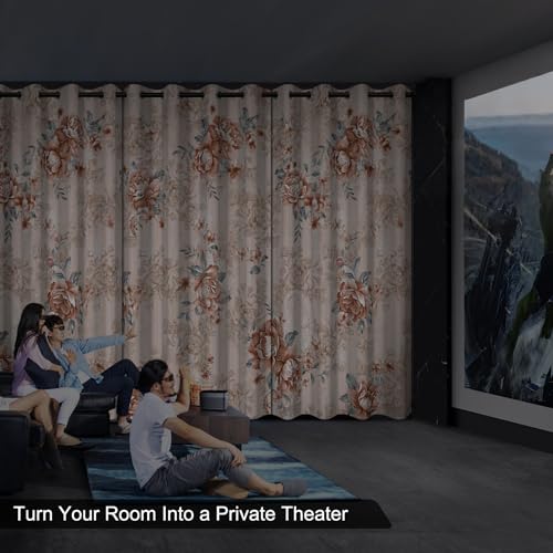 Blackout Curtains for Bedroom 84 Inch Length 2 Panel Sets, Beige Pink Vintage Floral Black Out Curtains for Living Room Darkening, Spring Summer Light Filtering Soundproof Thermal Bedroom Curtains by TQUQOBU - Used condition - Image 7