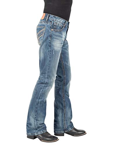 Stetson Men's 1014Rocker Fit Bootcut Jeans Blue 33W x 34L2