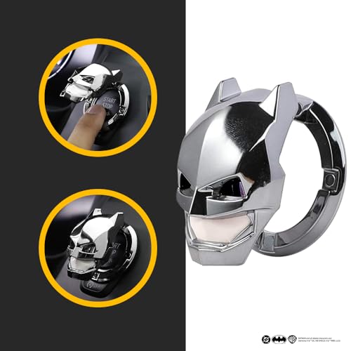 Image of Involve DC Batman Engine Start Push Button Cover - Silver| Universal Ignition Protective Cover | Anti-Scratch Decorative Ring | Official DC Licensed Merchandise | Batman car Accessories