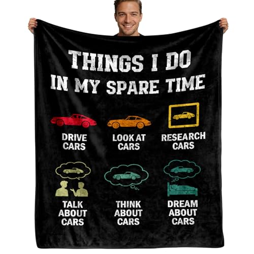 NEIUJADK Gift for Car Guys Throw Blanket Car Lovers Gifts for Men Gift for Men Who Like Cars Cars Enthusiast Gifts Stuff Things I Do Soft Flannel Throw Blanket 50x60 Inch