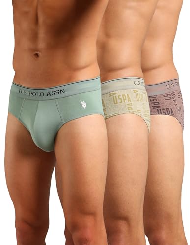 Image of U.S. Polo ASSN. Mens OEB17 Moisture Wicking Cotton Underwear Briefs - Pack of 3