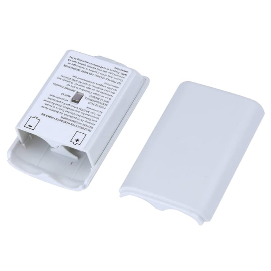 Genérico Tapa Batería para Mando Microsoft XBOX 360, Pilas Cubierta Trasera, Color Blanco