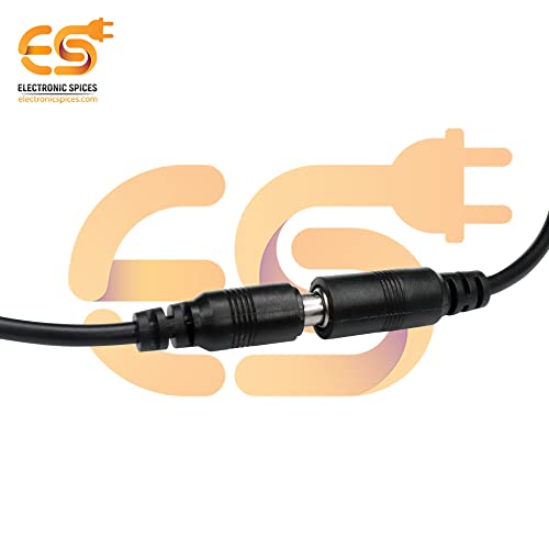 Image of Electronic Spices 5.5mm Male and 5.5mm Female Dc Pins Jack Cable Connector With Wire Pack of 5pcs