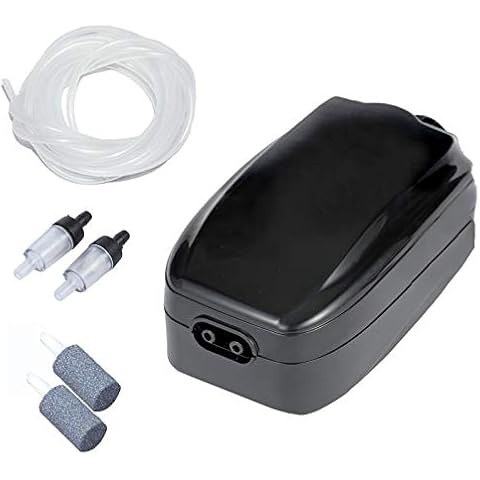 AQUANEAT Aquarium Air Pump, 100 Gal Fish Tank Air Pump, Hydroponic Oxygen Aerator with Airline Tubing, Air Stone, Air Bubbler, Check Valve Cover