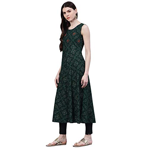 Image of Stylum Women's Printed Rayon Flared Kurta Dupatta Set