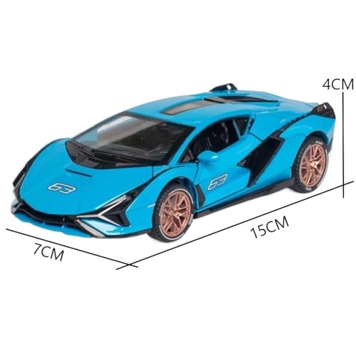 Image of 1:32 Alloy Die Cast Metal Model Sian -63 Toy Car Lamborgini Sian Pull Back Diecast Car with Openable Door and Sound Light, Gifts Toys for Kids