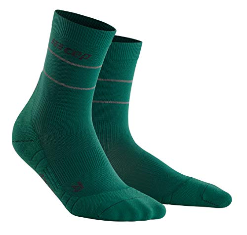 CEP reflective mid-cut socks, green, women IV3