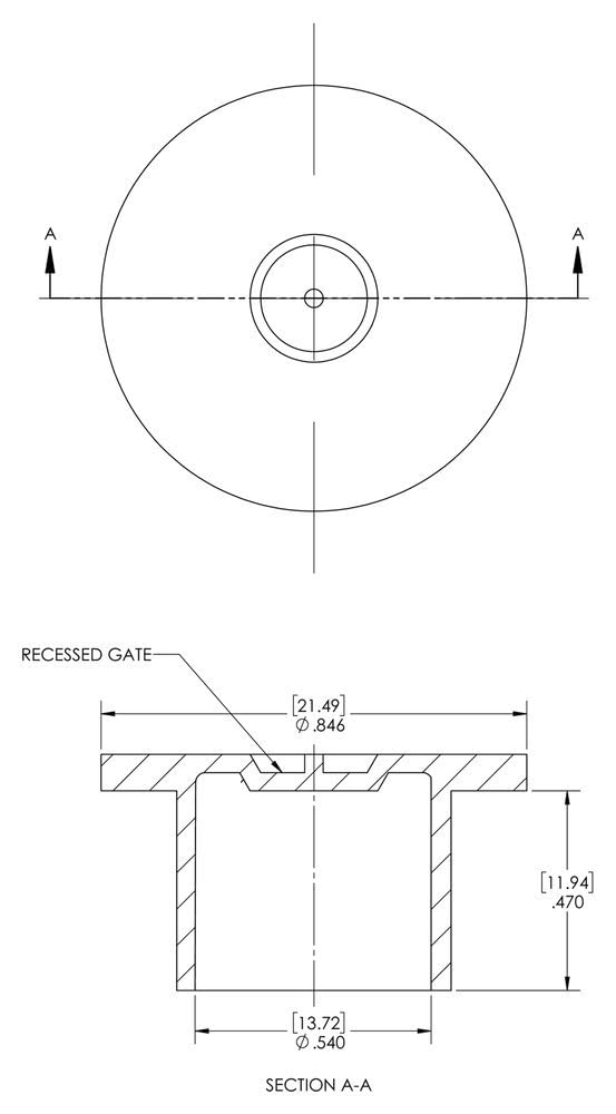Caplugs QPM14Q1 Plastic Push-On Metric Cap to Cap Thread Size M14 PM-14, PE-LD, to Cap Thread Size M14, Yellow (Pack of 1200)