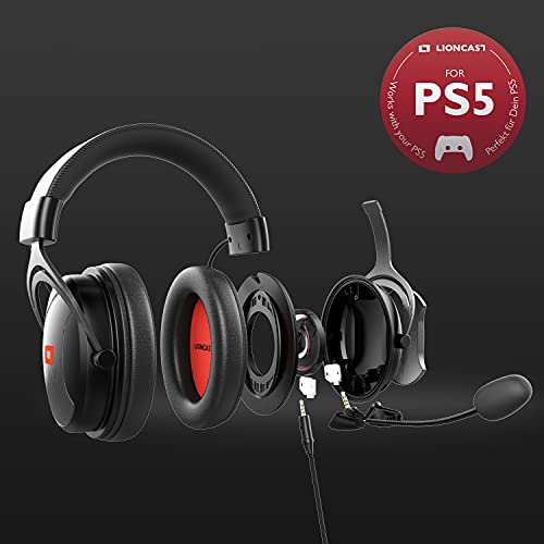 Lioncast LX55 Gaming Headset mit Mikro für Playstation 5 / PS5 / PS4 / Switch/PC, brachialer HiFi Stereo Sound mit 53mm-High-Performance-Treiber, geschlossene Over-Ear Kopfhörer, AUX/Klinke - Image 6