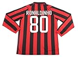 Ronaldinho Retro Long Sleeve Jersey Anniversary 125TH RED&Black Color (S)