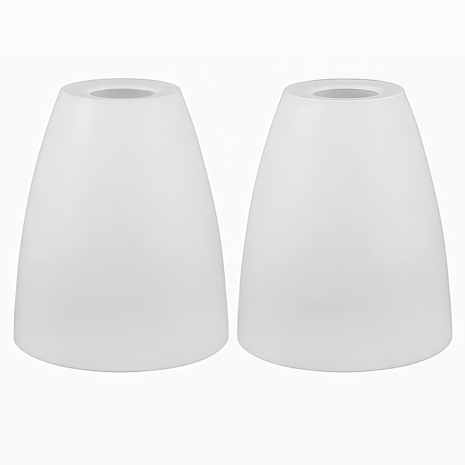 2Pcs 4.52×3.93inch White Frosted Plastic Horseshoe Lampshades Flat Head Oval Chandelier Shade with 30mm Upper Hole Replacement Light Cover for Floor Lamp Pendant Bedside Table Light