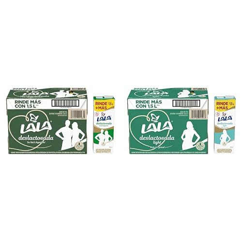 Lala. Leche Deslactosada Parcialmente Descremada Ultrapasteurizada Adicionada con Vitaminas A y D 1 Pack x 10 Piezas de 15 Litros cu Total 15 L...
