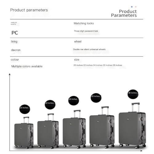 Suitcase Men's And Women's Aluminum Frame Universal Wheel Suitcase Trolley Case Password Box Boarding Suitcase Suitcase Suitcase Tags(White,24in)2