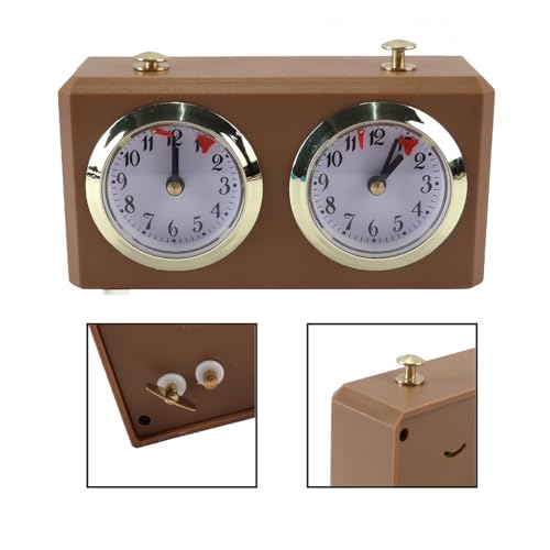 Reloj de ajedrez mecánico analógico Riven para Go y ajedrez chino con base amarilla 5