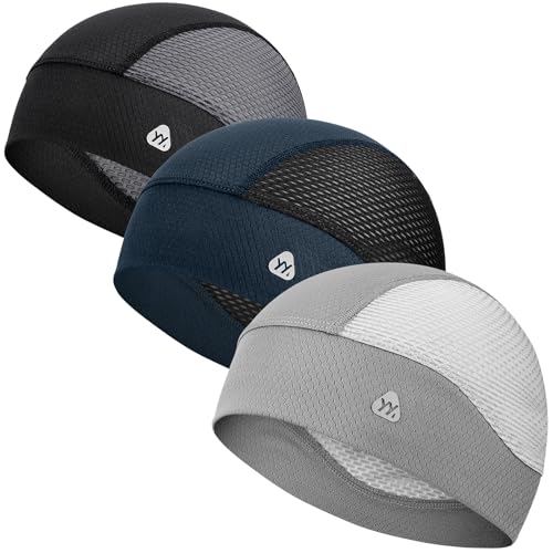 Image of YANIKY Skull Caps for Men, Breathable Mesh Helmet Liner Sport Cooling Skull Caps for Women Sweat Cap Lightweight Cycling Cap