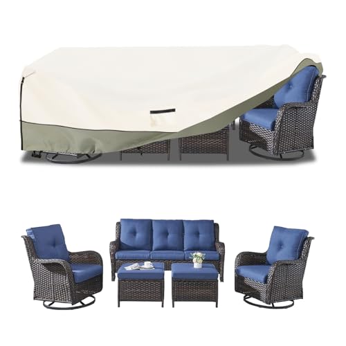 LSongSKY Outdoor Furniture Covers Waterproof,600D Heavy Duty Outdoor Dining Table and Chairs General...