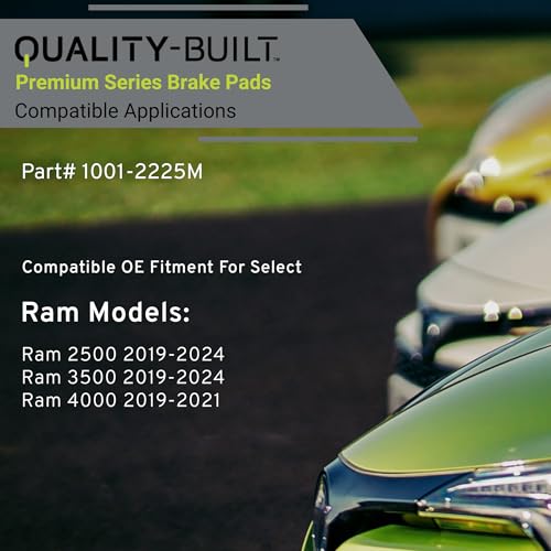 Image of QUALITY-BUILT Rear Semi-Metallic Brake Pads, Premium 1001-2225M, Compatible with 2019-2024 Ram (2500,3500,4000)