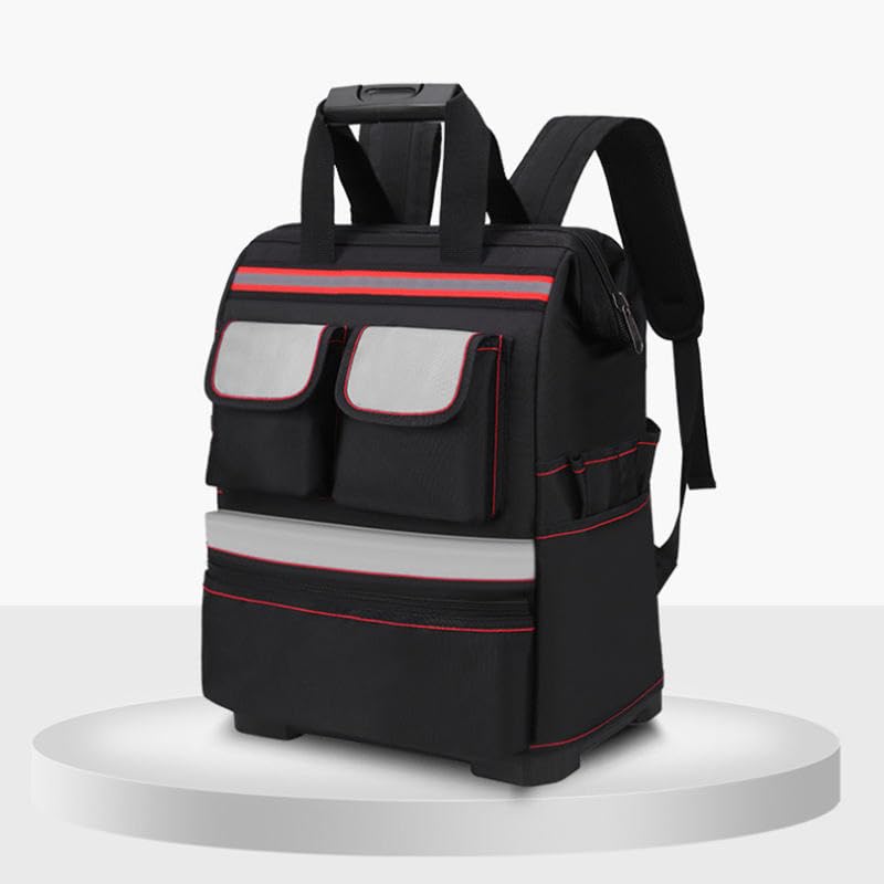 Heavy Duty Tool Backpack with 18 Pockets – Large Capacity, Waterproof, Ergonomic Back Support – Professional Tool Bag for Electricians, Plumbers, Technicians
