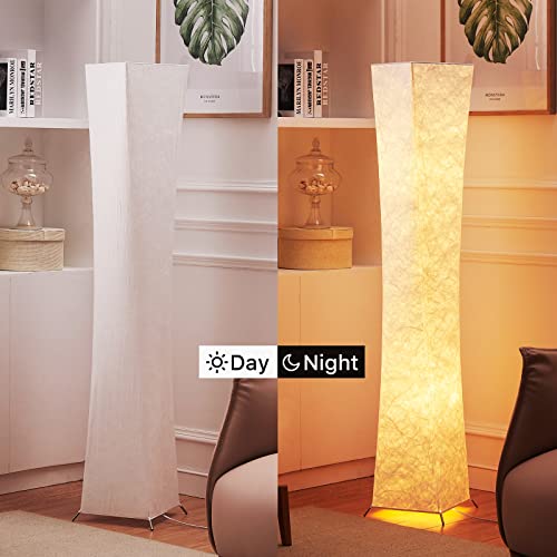 Chiphy SF212-107(A) Floor Lamp, Dimmable 61 Inch Tall Standing Lamp, 3 Levels Adjustable Brightness 12Wx2 Led Bulbs, Column Floor Light W/White Fabric Shade thumb #7
