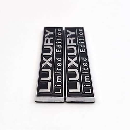 Image of 2X Luxury Limited Edition Emblem 3D Auto Racing Sport Badge Rear Trunk Sticker Side Fender Decal Nameplate (Chrome Black)