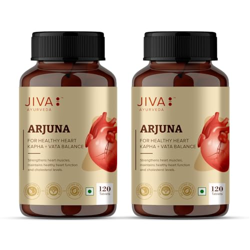 Jiva Arjuna - 120 * 2 Tablets | Promotes Heart Health | 100% Pure & Natural | Helps To Maintain Cholestrol Level | Goodness Of Arjuna, Babool & Corn Starch
