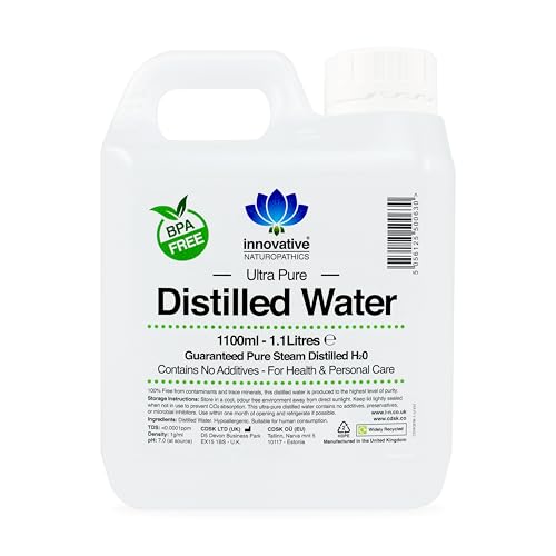Distilled Water - 100% Pure Steam Distilled H2O - 1100ml (1)