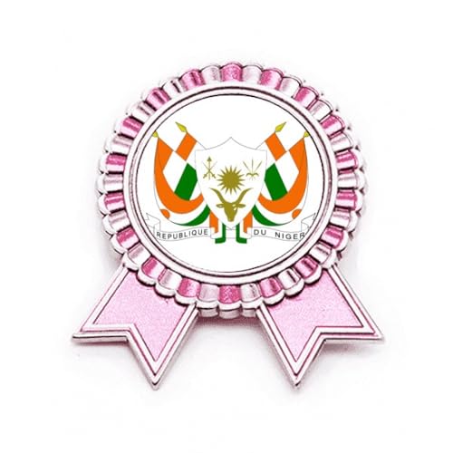 Broche emblème Niger rose en métal de taille M, le cadeau mémorable pour vos proches