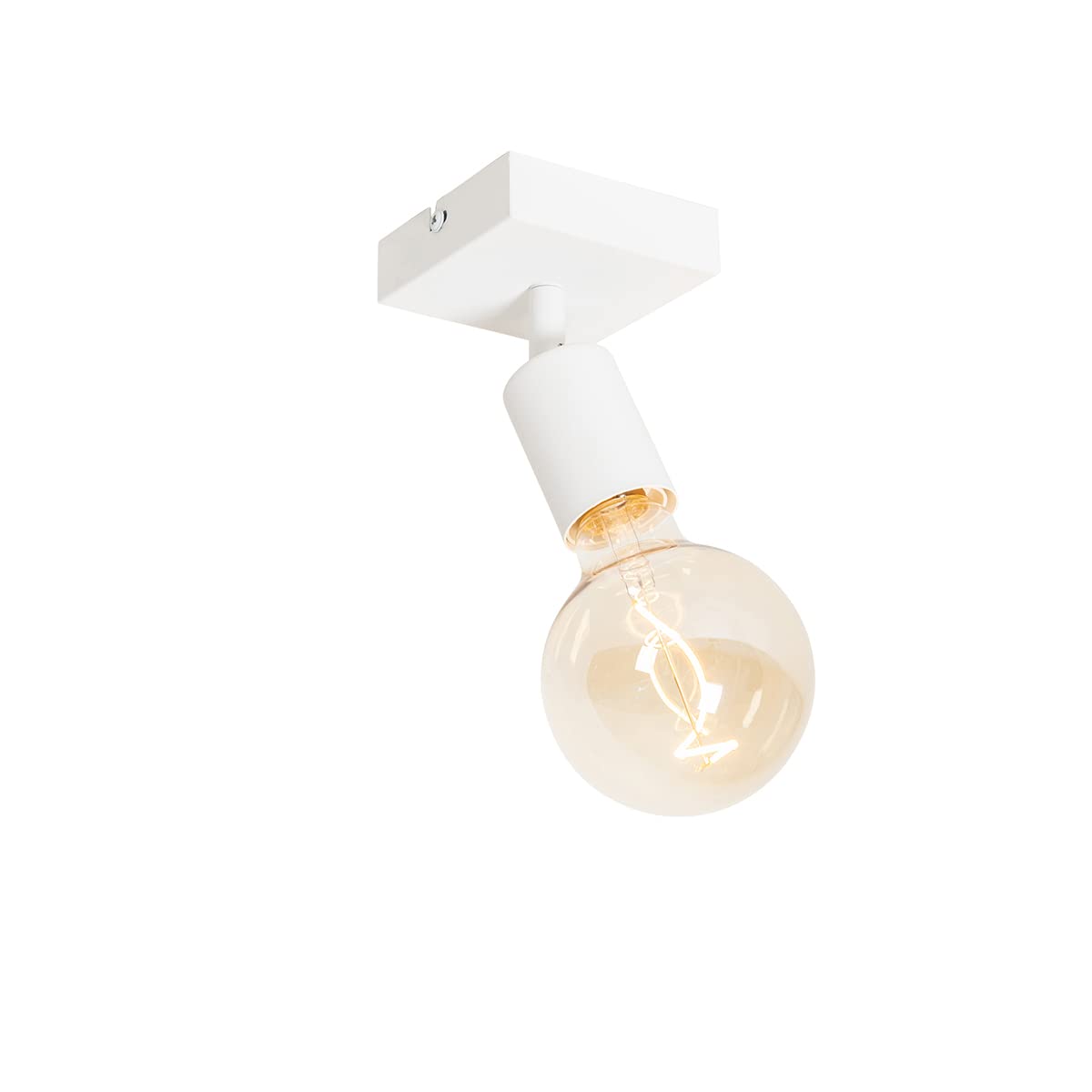 Qazqa - Modern Spotlight Ceiling White Square - Facil- - Modern - Suitable for LED E27 | 1 Way Light - Steel Surface-Mounted spotway Light - Suitable for Kitchen I Bedroom I