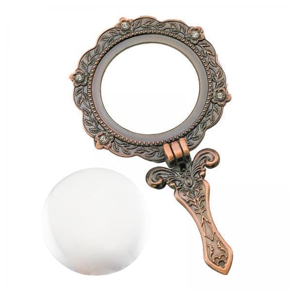 Espejo de maquillaje portátil con aumento 3x y cuerpo de metal plegable para salón