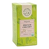 Worldwide Botanicals Organic French Chicory Root Tea - 3x herbs with 6g per tea bag - Prebiotic Roasted Herbal Tea - Acid Free, Caffeine Free, Kosher, 25 tea bags