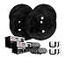 Full Kit - Dynamic Friction Company Brake Rotors-Drill/Slot-Black with Ceramic Brake Pads and Hardware 8314-31083