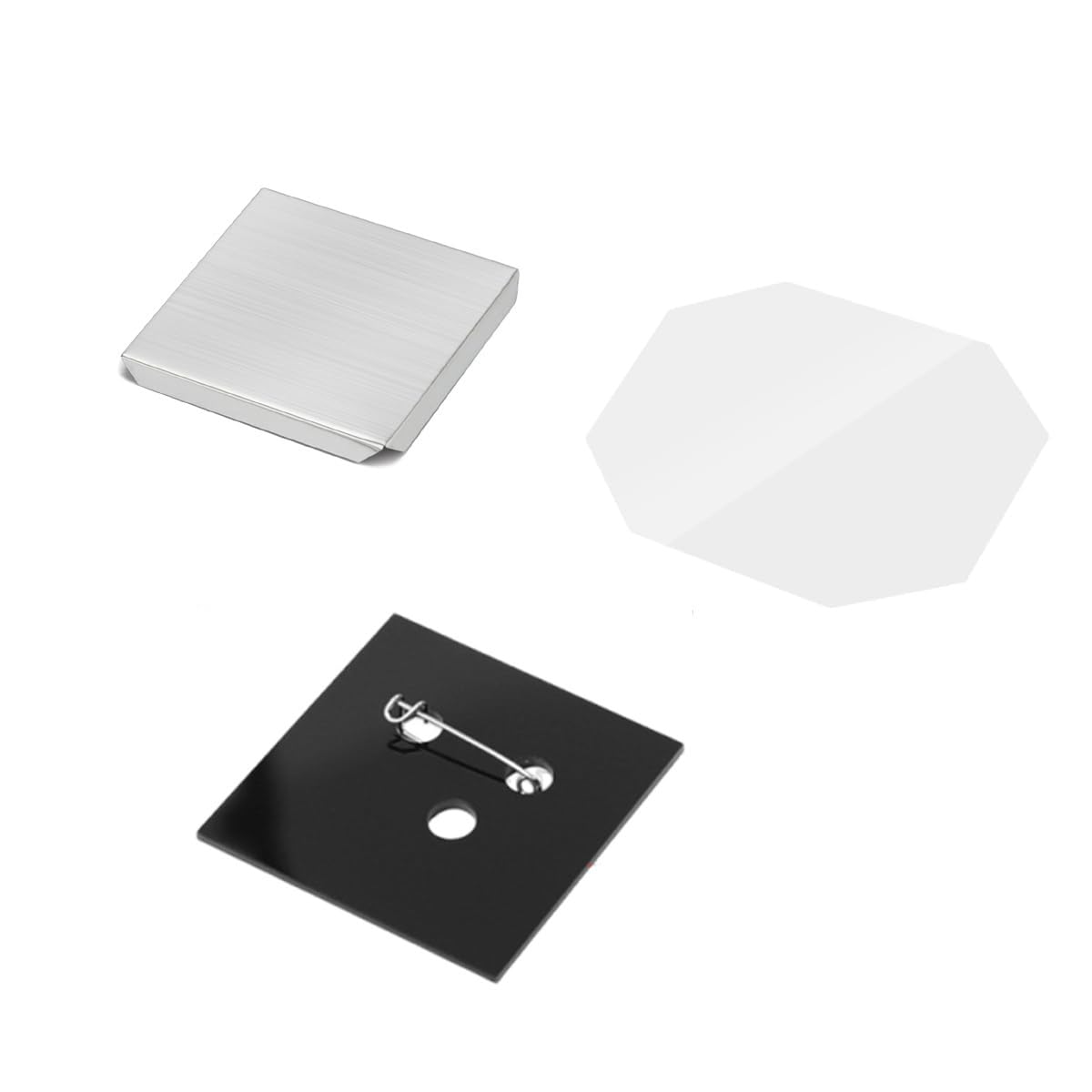 Kartonmagnetmaterialien mit Foto-Button-Zubehör, Kühlschrankmagnet-Nachfüllpackung und Bastelset für kreative DIY-Geschenkideen Pin-2x2in-500set