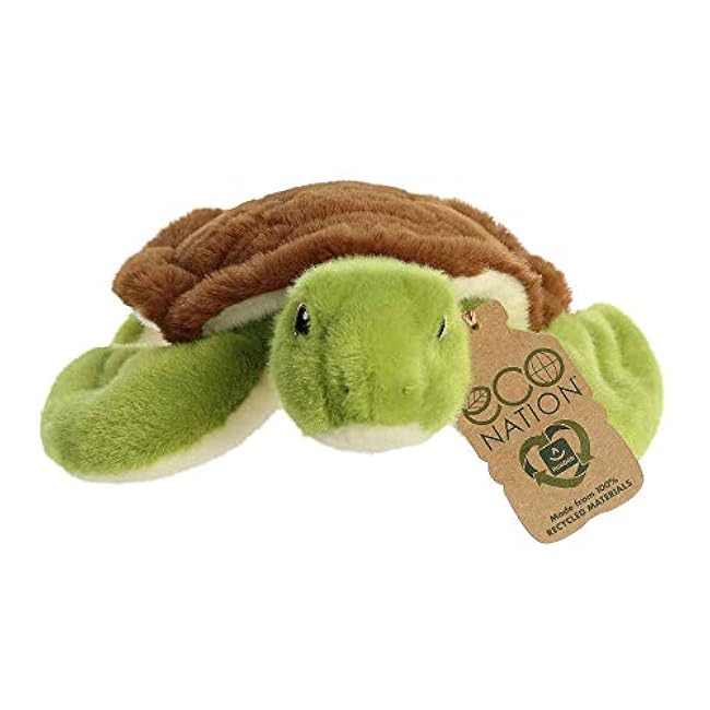 Aurora? Eco-Friendly Eco Nation? Sea Turtle Stuffed Animal - Environmental Consciousness - Recycled Materials - Green 10.5 Inches