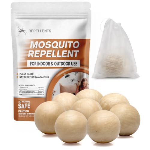 SCFKAOF Mosquito Repellent Outdoor Patio, Mosquito Repellents Indoors, Natural Mosquito Repellent Balls, Mosquitoes Repellant for Yard/Camping, Mosquito Deterrent,120 ft² and 60-90 Days-8P