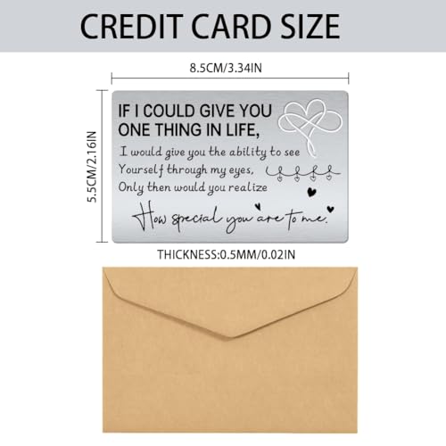 SUPERDANT Engraved Wallet Card Insert You’re Special to Me Wallet Insert Anniversary Steel Cards Gift for Him Her Love Quotes Metal Cards for Couples Valentine's Day Christmas Birthday Gift2