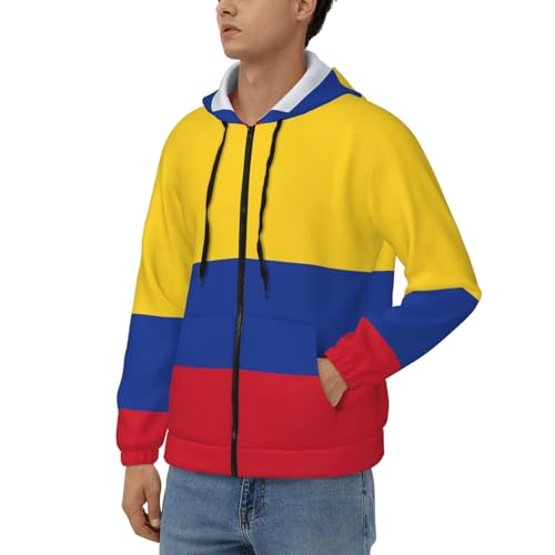Sweat zippé Colombie EdWal manches longues et motif drapeau imprimé