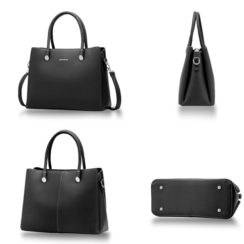 Image of Women's Top-Handle Handbags PU Leather Satchel Handbag with Detachable Shoulder Strap for Casual, Work, Traveling