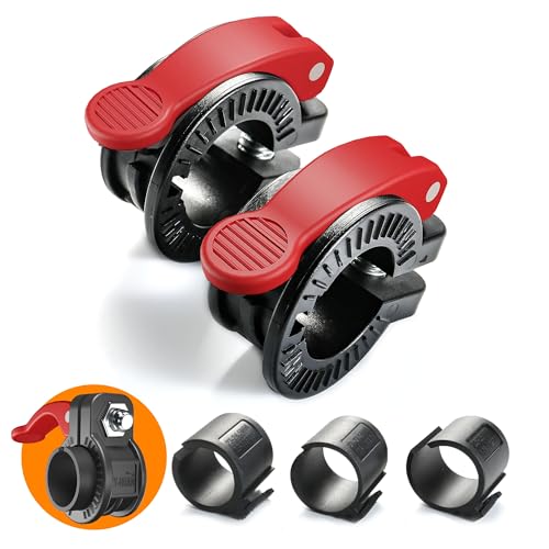 Mini Langhantel-Klemmen, Einstellbare Größe Hantel Verschluss 30mm 28mm 25mm 23mm Schnellspanner-Gewicht-Clips,schnellverschlüsse hantelstange für Crossfit, Profi-Training (Schwarz + Rot) Mini Langhantel-Klemmen, Einstellbare Größe Hantel Verschluss 30mm 28mm 25mm 23mm Schnellspanner-Gewicht-Clips,schnellverschlüsse hantelstange für Crossfit, Profi-Training (Schwarz + Rot)