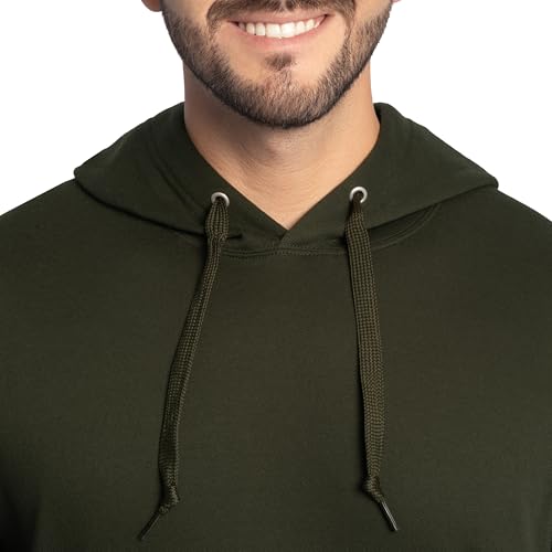 Image of Fruit of the Loom Men's Eversoft Fleece Pullover Hooded Sweatshirt, Moisture Wicking & Breathable