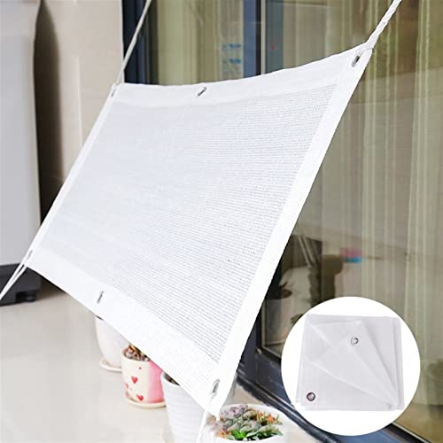 GZGLZDQ Brise-Vue de Balcon Blanc, Encryptage HDPE + UV(Anti-âge), Brise-Vue de Jardin avec Oeillets, Anti-arrachement, Respirant, Résistant Aux Intempéries, pour Balcon Extérieur, Jardin 1x1m Cover