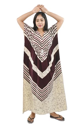 Image of BDROX Pure Cotton Indonesian Kaftan Nighty Full Length