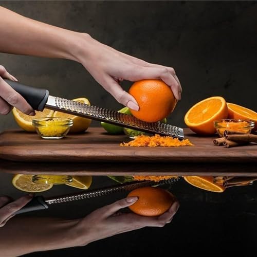 Image of Baskety Stainless Steel Zester Grater Handheld for Lemon, Cheese, Ginger, Garlic, Vegetables & Fruits - 1 Piece (Black)