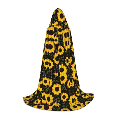 GaxfjRu Disfraz de bruja de girasol floral para Halloween, disfraz renacentista, capa de túnica para cosplay